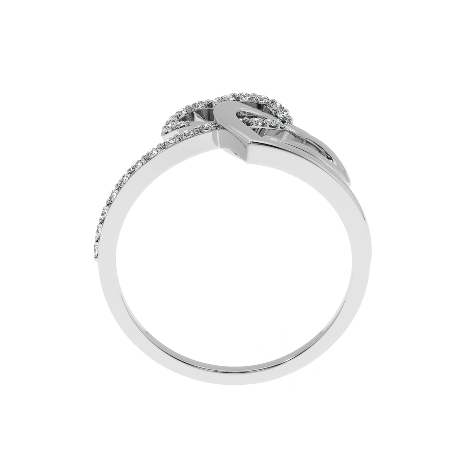 Solitairekart 0.24 CT Lab Diamond Interlocking Hearts Ring